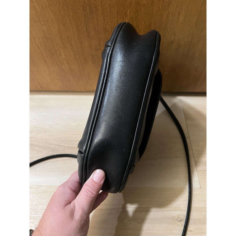 Vintage Coach Cafe 4111‎ Black Leather Crossbody Bag Made In Italy 1751-392 - Picture 9 of 16